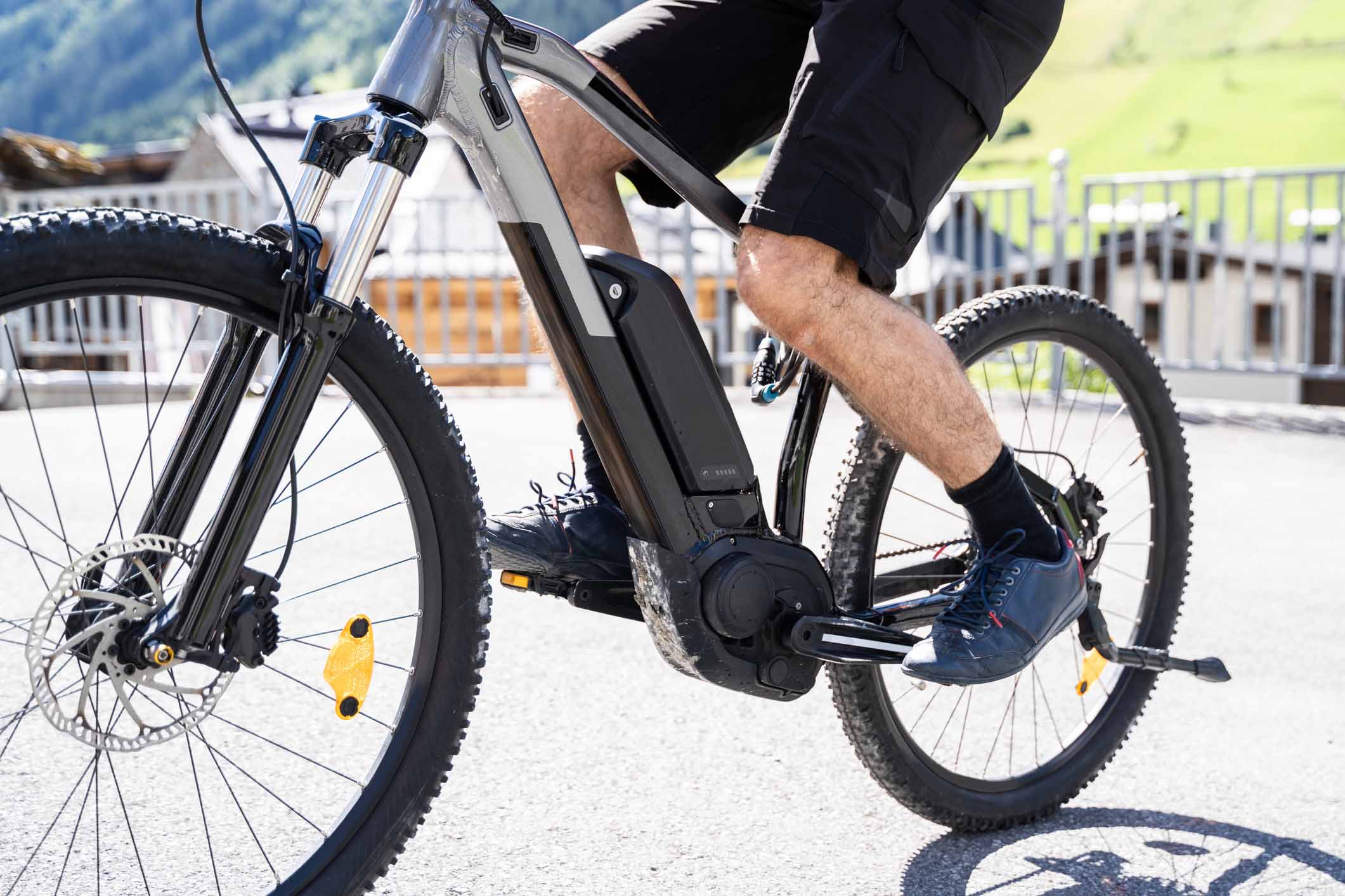 Man Riding E Bike Bicycle